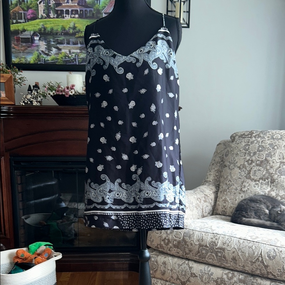 Superdown Navy and White Patterned Mini Dress